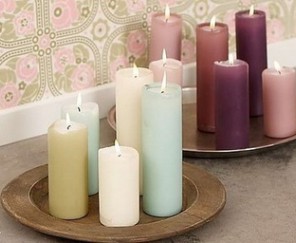 Lumînări decorative în interier..