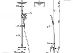 T-15261SQ IMPRESE Shower systems with fauset