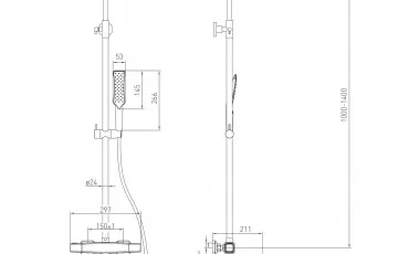 Shower 1584,090601 VOLLE Shower systems with termostat thumb-image