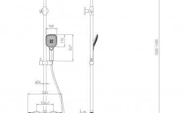 Shower 1580,090301 VOLLE Shower systems with termostat thumb-image