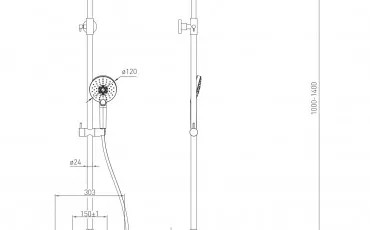 Shower 1580,090501 VOLLE Shower systems with termostat thumb-image