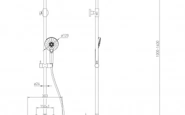 Shower 1580,090601 VOLLE Shower systems with termostat thumb-image