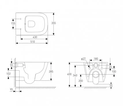 Toilet 13-55-111 VOLLE Lavatory bowl image