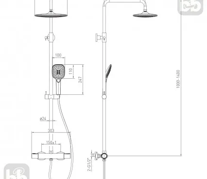 Shower 1580,090301 VOLLE Shower systems with termostat image
