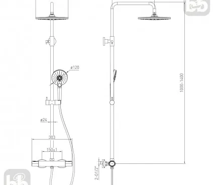 Shower 1580,090501 VOLLE Shower systems with termostat image